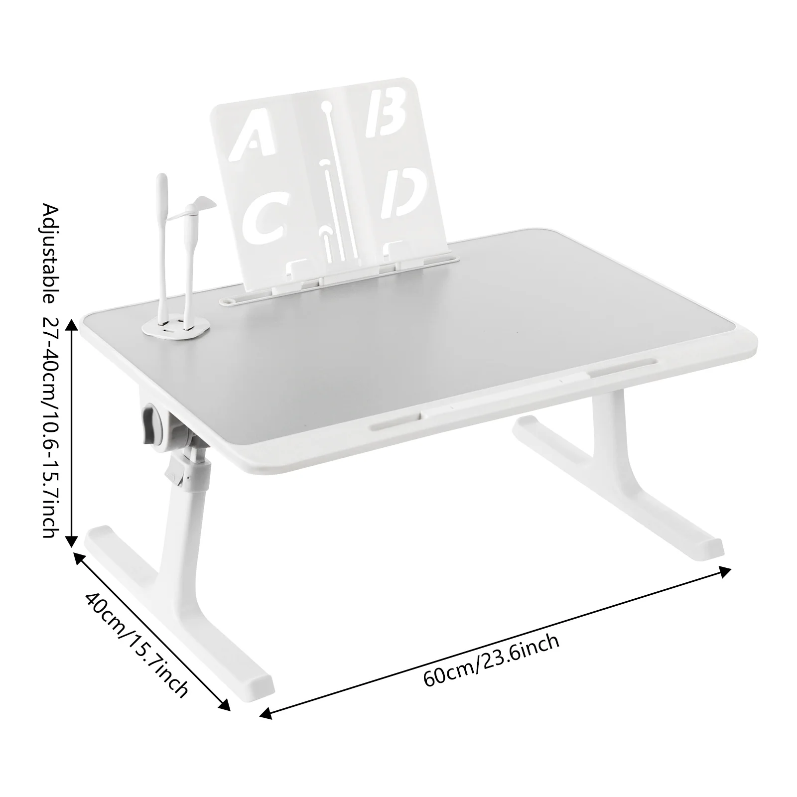 Grey Bed Laptop Table, Multi-purpose Lapdesk, Folable Bed Laptop Table Flexible Adjustment For Dormitories, Bedrooms, Beds