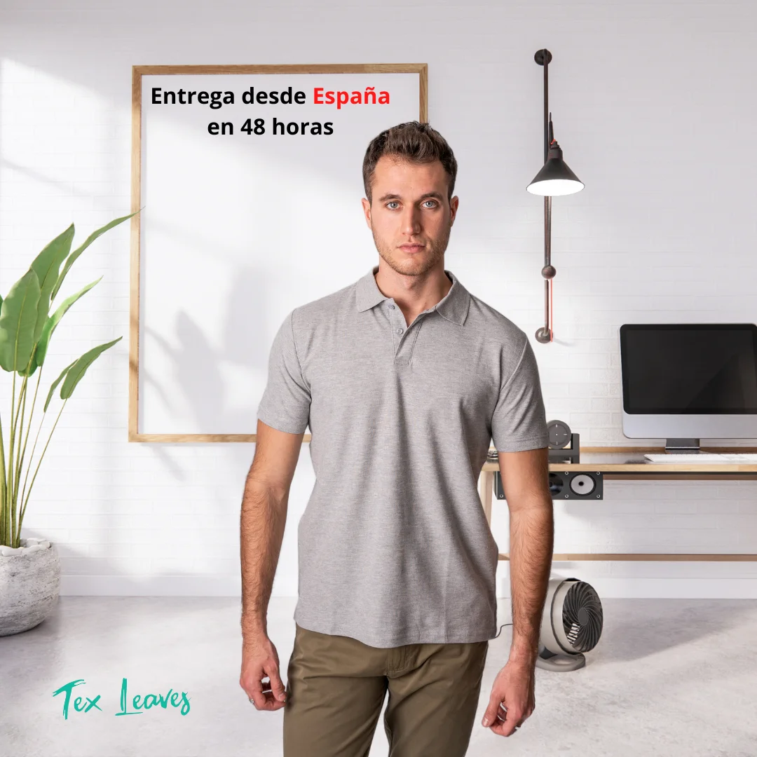 TEX LEAVES - Polo Manga Corta Para Hombre - 100% Algodón Piqué, Diseño Casual, Entrega En 48 Horas