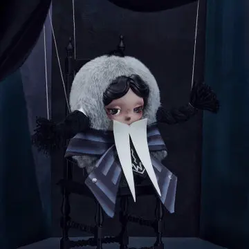 100% authentieke POP MART SKULLPANDA × Wednesday pluche Nevermore Academy uniforme versie origineel bevestigd zacht pop verzamelobject