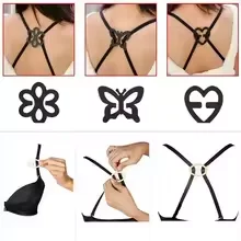8pcs Flower Shaped Bra Strap Holders, Invisible Underwear Non-Slip Clasps, Reusable Adhesive Bra Clips for Wedding Dress & Tops, 4 Colors