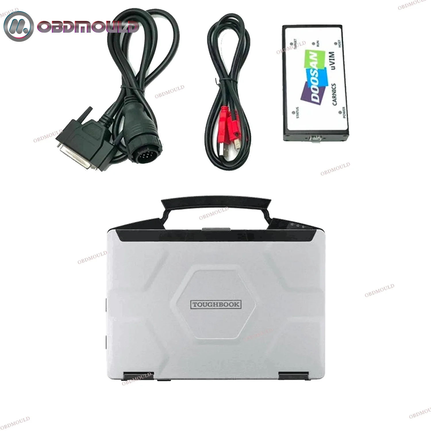 For Doosan Diagnostic Tool uvim Engine Fault Detector Interface DDT SCR DPF DCU ECU Excavator Forklift Scanner +CF54 laptop