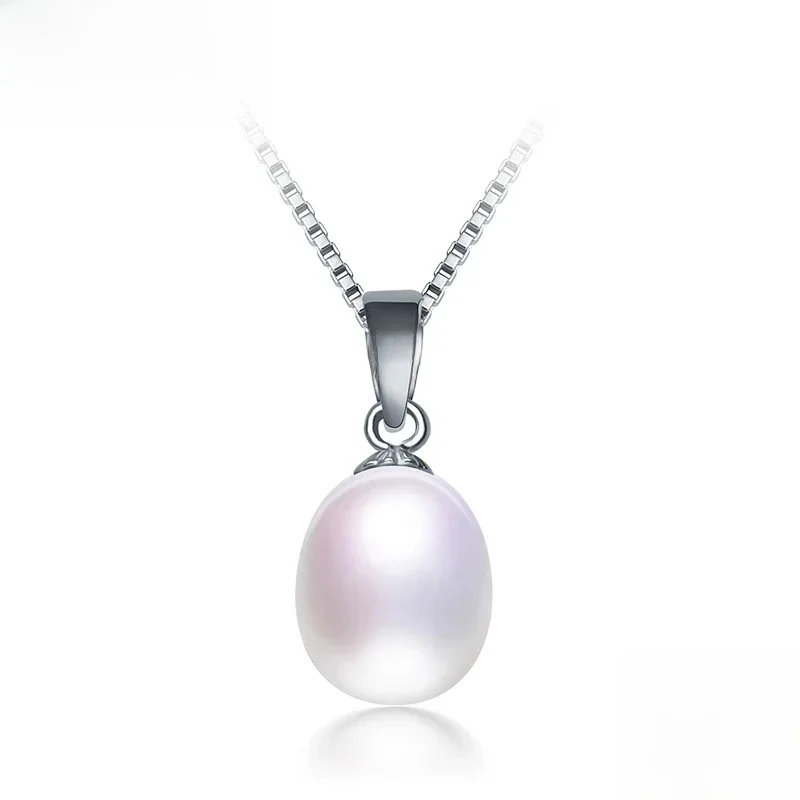 Dainashi gorąca naturalna perła słodkowodna naszyjnik 8-9mm kropla wody naszyjnik moda 925 Sterling Silver wysoka biżuteria prezent dla kobiet — zdjęcie 2