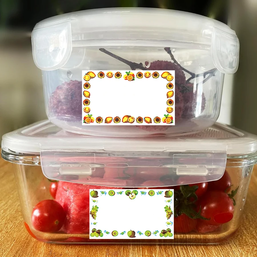 500 قطعة من ملصقات حدود الفاكهة - ملصقات حصاد الخريف للبرطمانات والزجاجات والمربى والعسل وتخزين المطبخ والحرف اليدوية #6