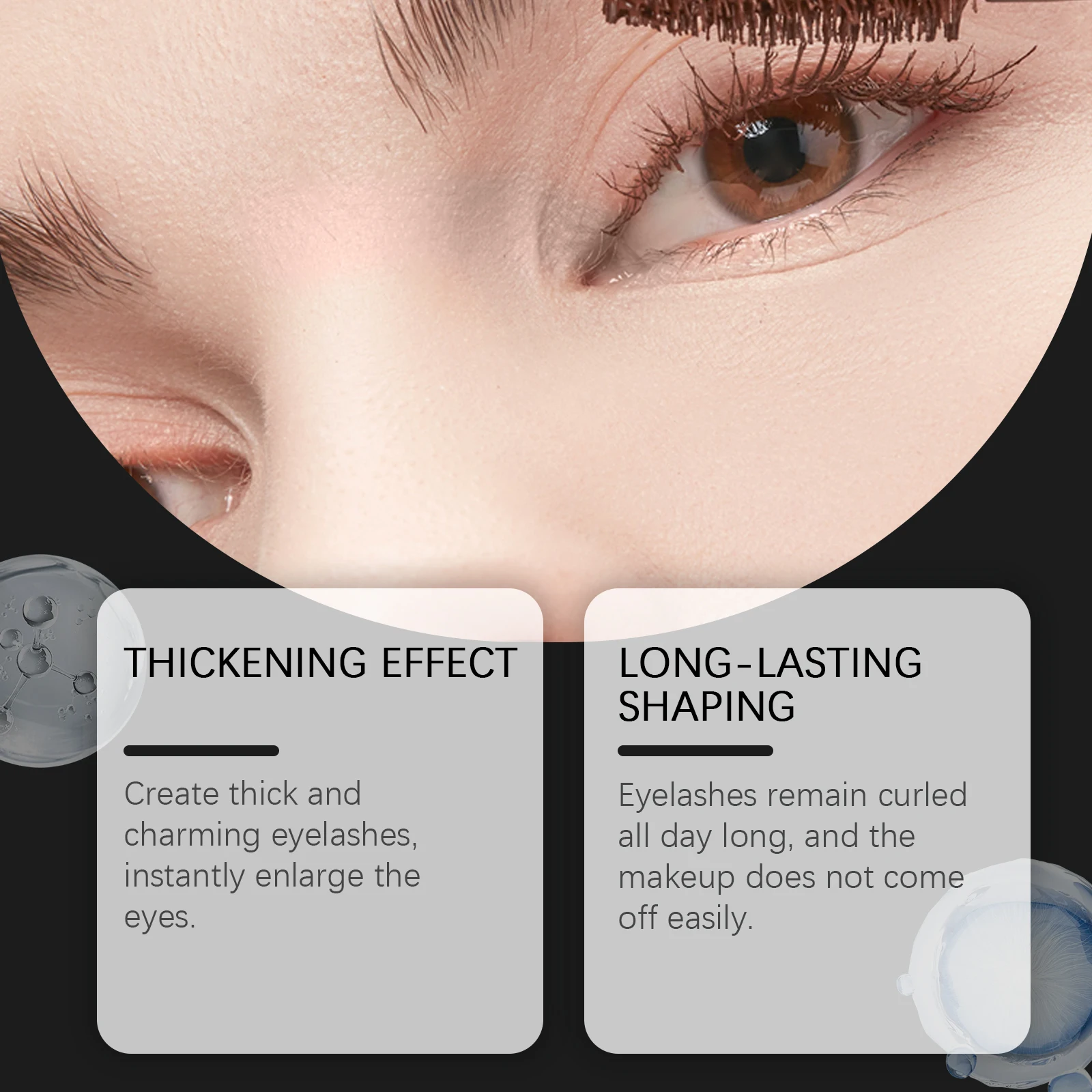 Zephoco 7 ml braune Wimpern-Mascara, dauerhaftes Make-up, lockig, natürlich, wasserfest, schweißbeständig, nicht verschmierend, verlängernde Wimpern-Mascara