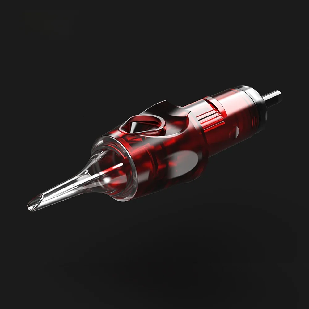 CNC 20PCS Rouge Tatouage Needl Police Cartridg Jetable Rond Doublure SyringeTattoo Needl Pour Tatouages Machines RL RM 0.3MM