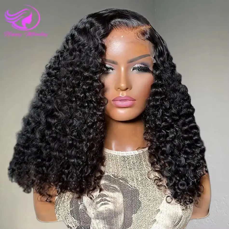 

Curly Bob Wigs Deep Wave 13X4 Lace Frontal Wig 100% Human Hair Deep Curly Human Hair Wig 200% Density Short Bob Wig For Women