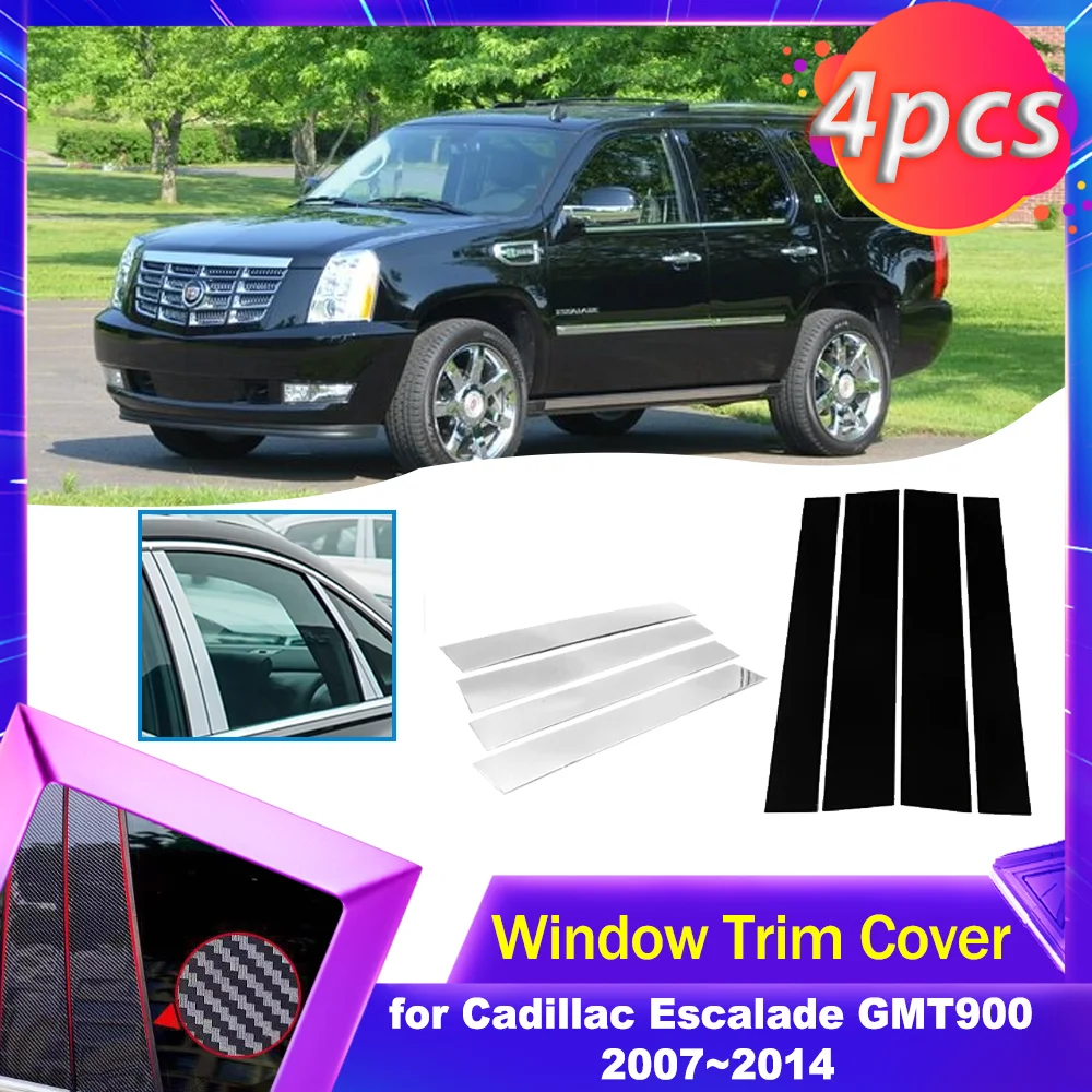 

Автомобильная накладка на дверь и окно для Cadillac Escalade GMT900 2007 ~ 2014 2008, 2009 2010 2011 2012 2013 хромированная наклейка из углеродного волокна, Стикеры для столбов, аксессуары