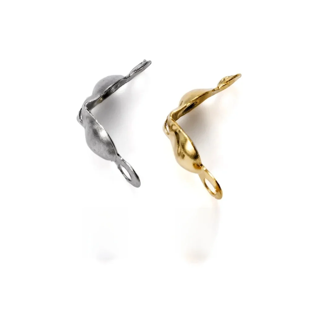 Fermoir de connecteur couleur or en acier inoxydable, 100 pièces, perles à sertir pour bricolage, Bracelet, collier, chaînes, accessoires de fabrication de bijoux