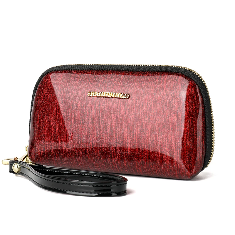 

Women Clutch Bags Patent Leather Bags Zipper Purses Fashion Wallets Stylish Ladies Design Multifunctional Handheld Purse