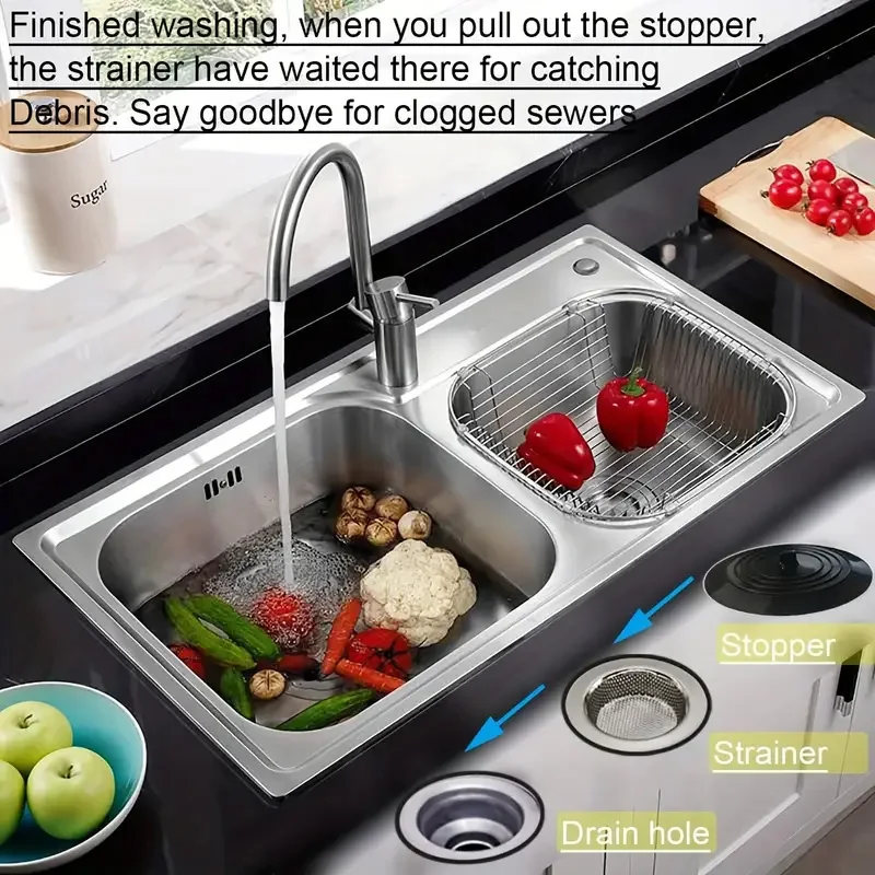 

Сливной фильтр для раковины из нержавеющей стали, антикоррозийный и прочный, идеально подходит для слива кухонной раковины и пола