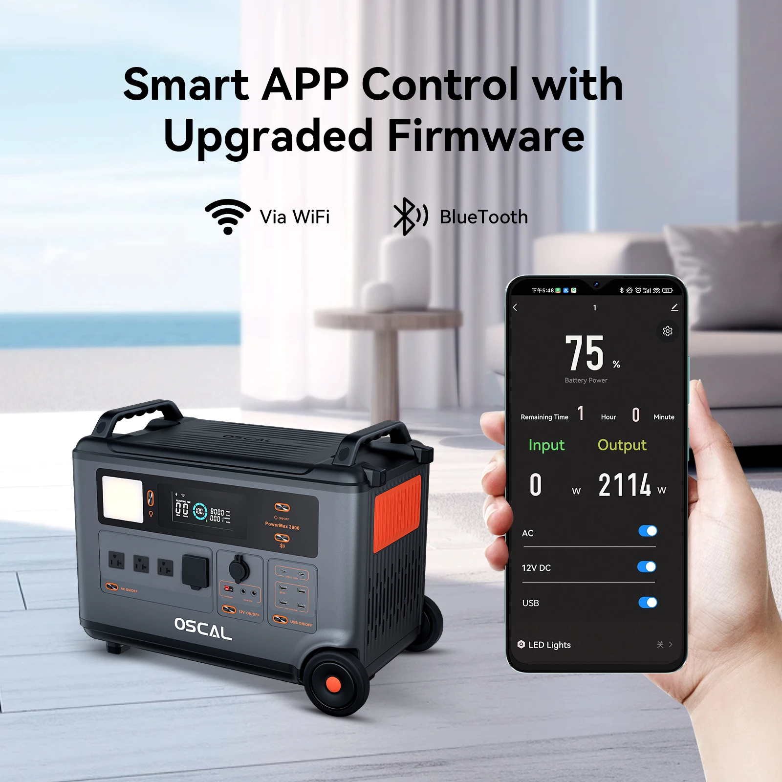 Oscal Blackview PowerMax3600 Rugged Power Station 3600Wh 57600Wh Expansion 3600W LiFePO4 Battery 14 Outputs 5 LED lighting Modes