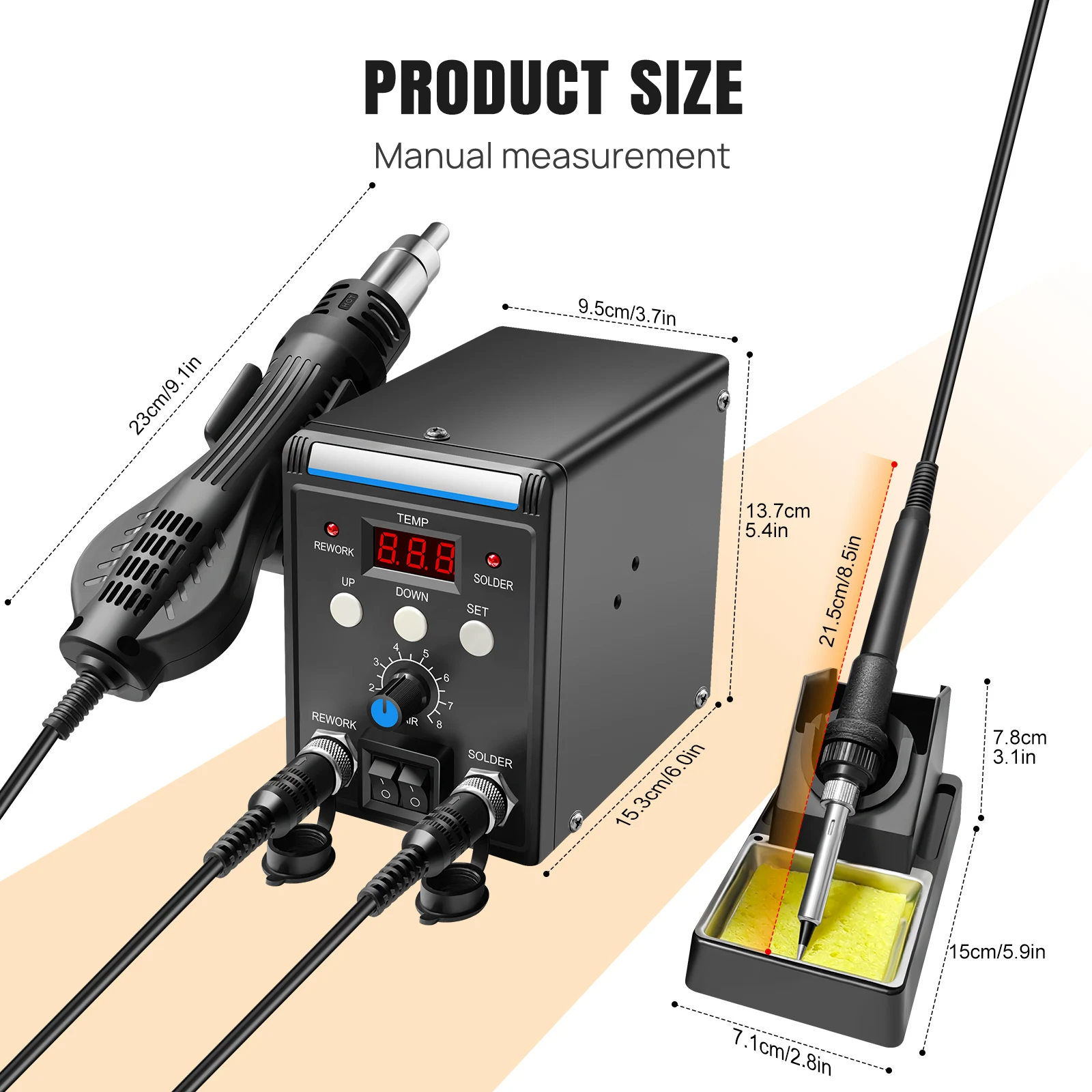 Soldering Station 2 IN 1 Hot Air Gun Solder Station with Digital display Soldering Desoldering Iron Station Repair Solder Iron Tools image 3