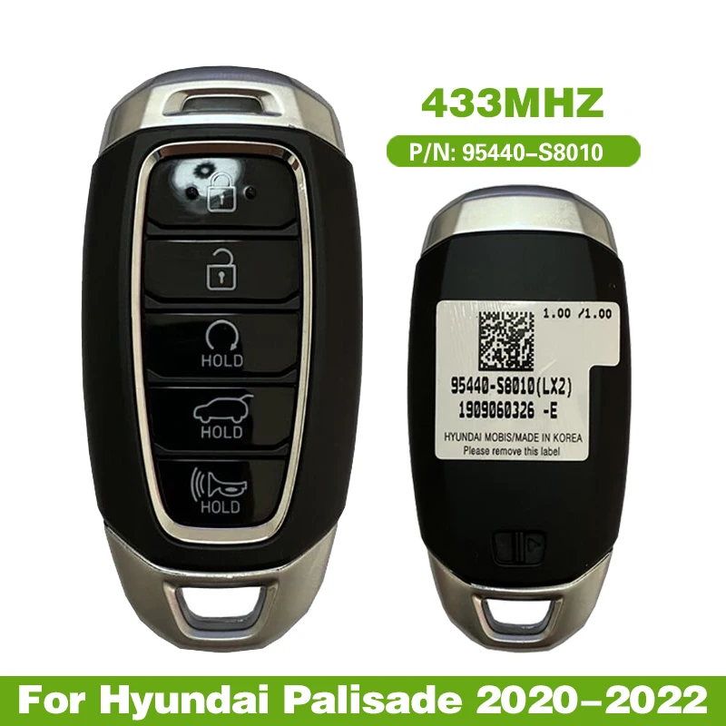 

CN020167 Aftermarket 5 Button Smart Remote Key For Hyundai Palisade 2020-2022 P/N: 95440-S8010 ID47Chip 433MHz