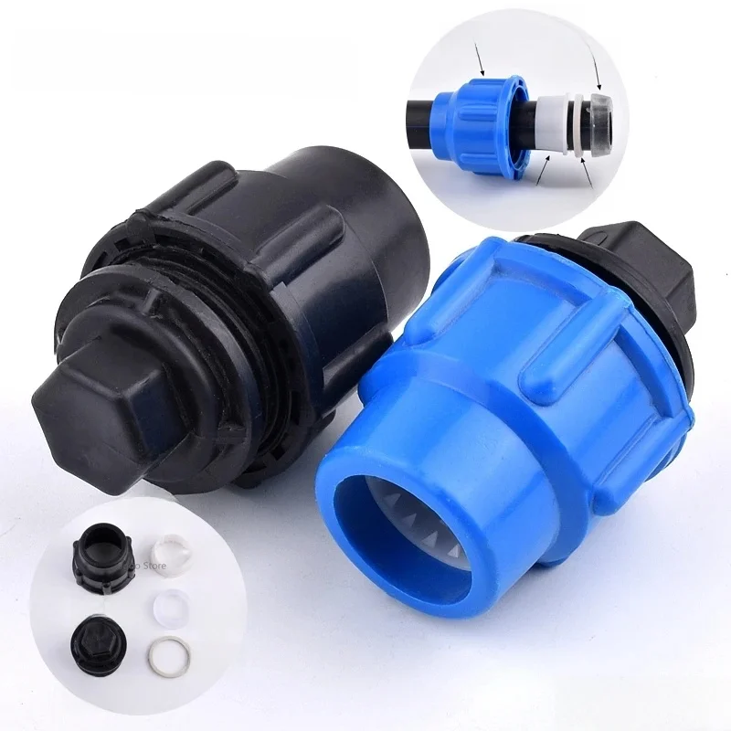 Capuchon Direct en Plastique PVC pour Tuyau d'Eau, Accessoire d'Irrigation Agricole, 20/25/32/40/50/63mm, 1 Pièce