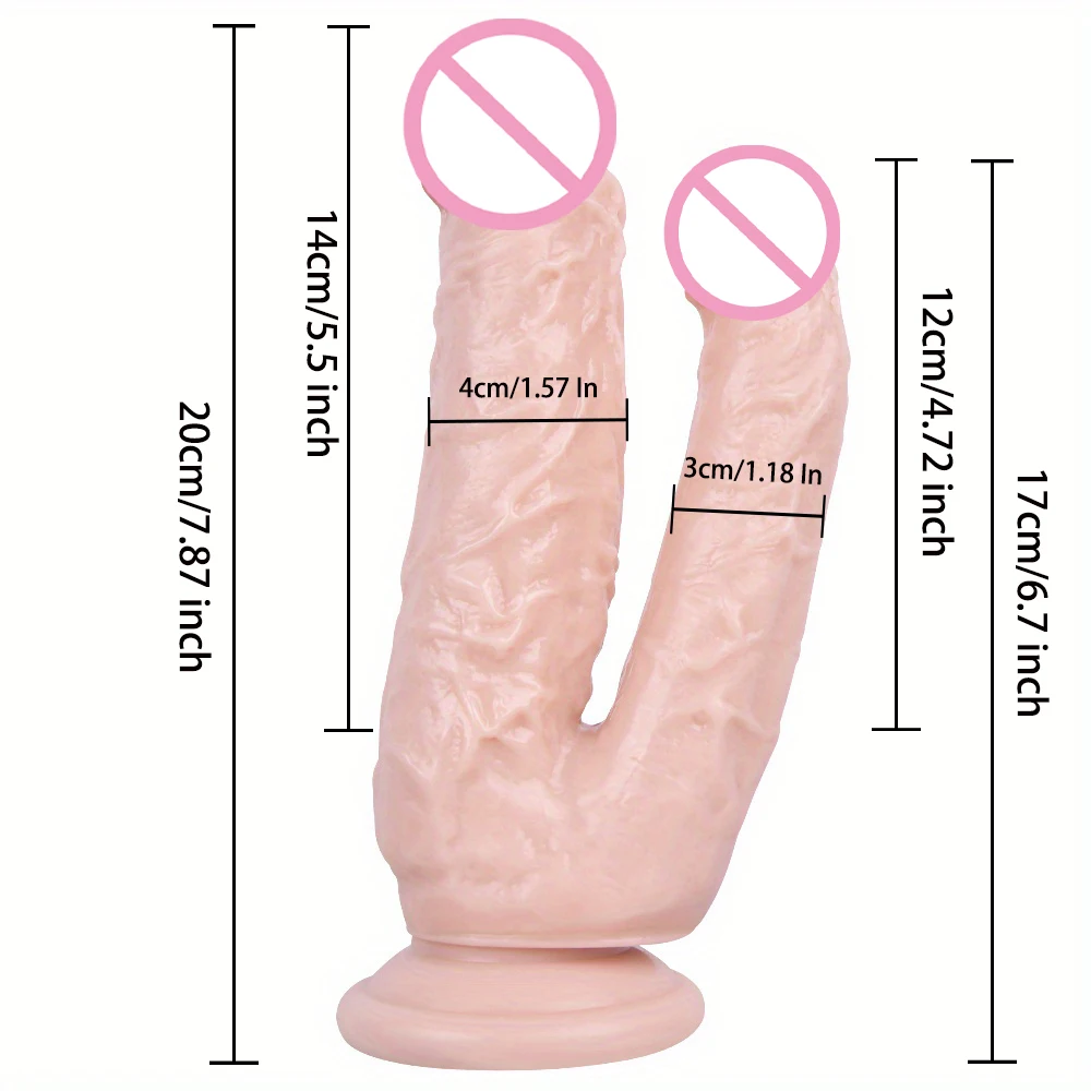 Double Headed Dildos Double Penetration Penis Vagina and Anus Soft Cock Realistic Dick Sex Toys Erotic For Lesbian Women Tool