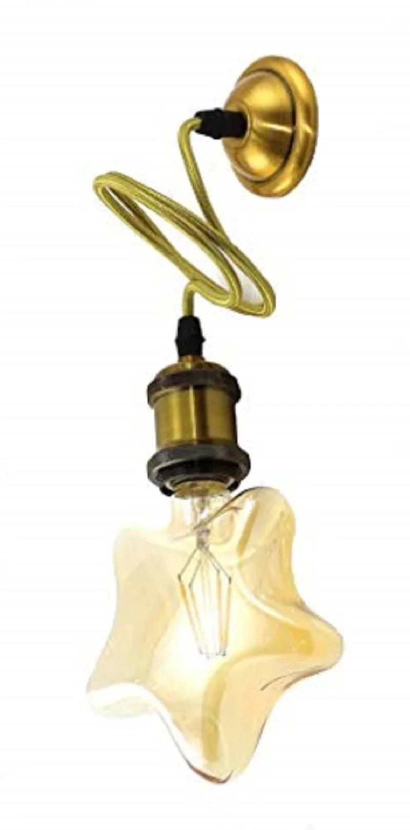 Bombillas estrella filamentos led 4 w cálido ac 220 v + portalámpara e27 bronce