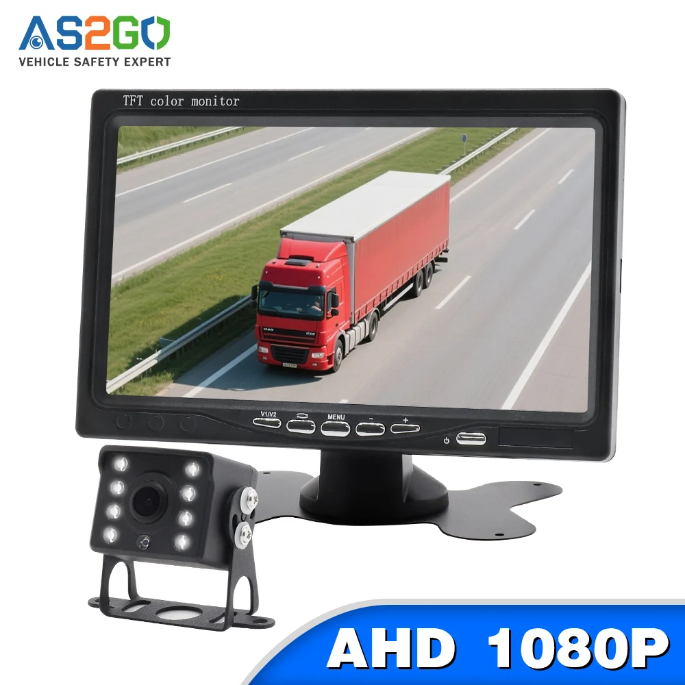 

Камера заднего вида 1920x1080 AHD с ночным видением Starlight и 7-дюймовым монитором для системы безопасности парковки заднего хода автомобиля, грузовика, автобуса