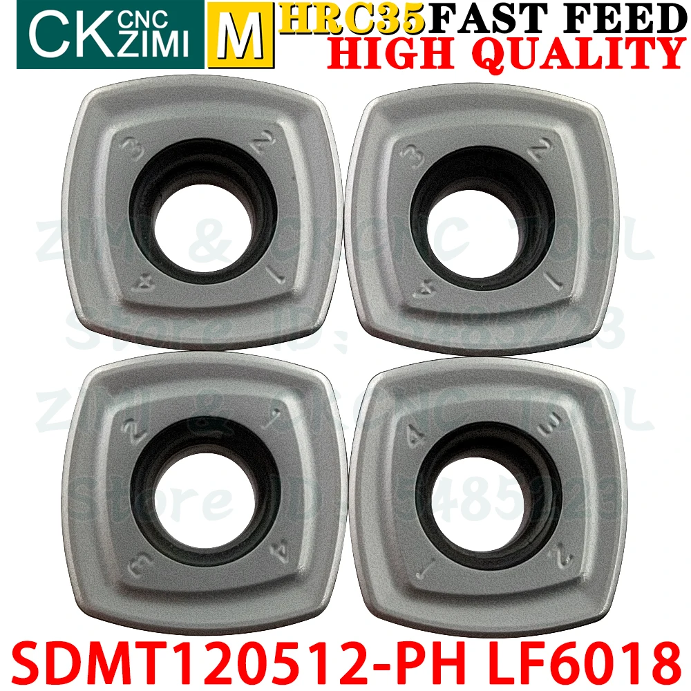 SDMT120512-PH LF6018 SDMT 120512 PH Carbide Inserts fast feed Milling Inserts CNC ASRF12 Indexable Heavy Cutting Milling Tools