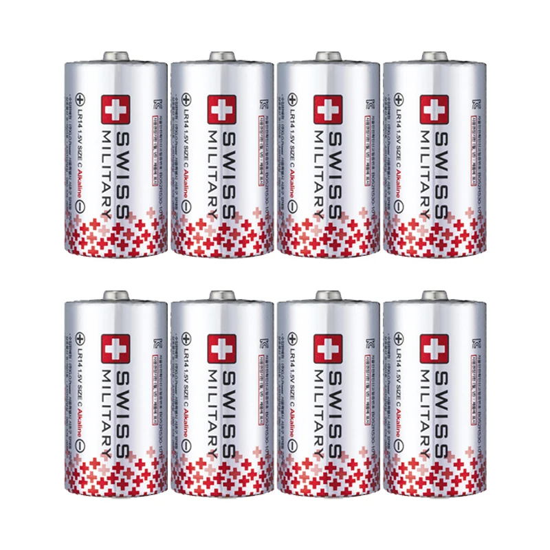 Swiss military alkaline C type battery LR14 1.5V 8 egg bulk