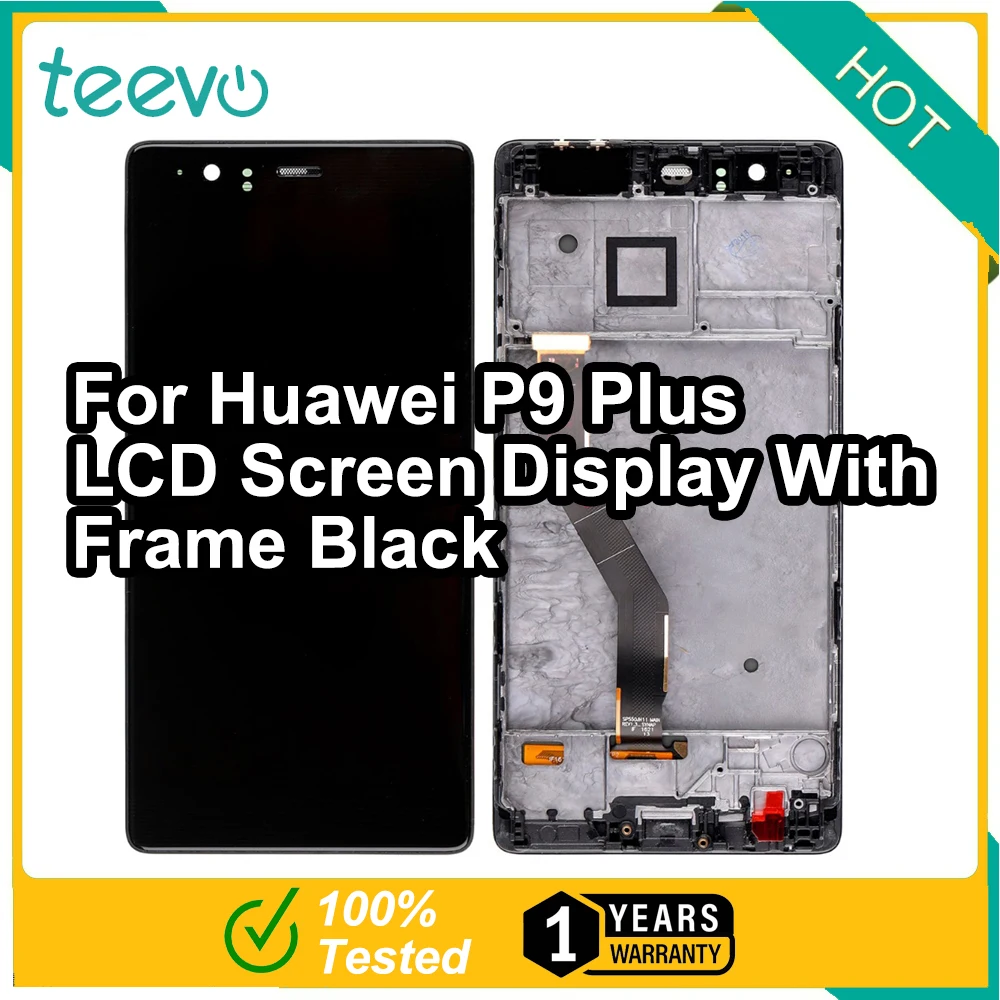 

ЖК-дисплей Teevo для Huawei P9 Plus экран и сенсорный экран дигитайзер с рамкой черный