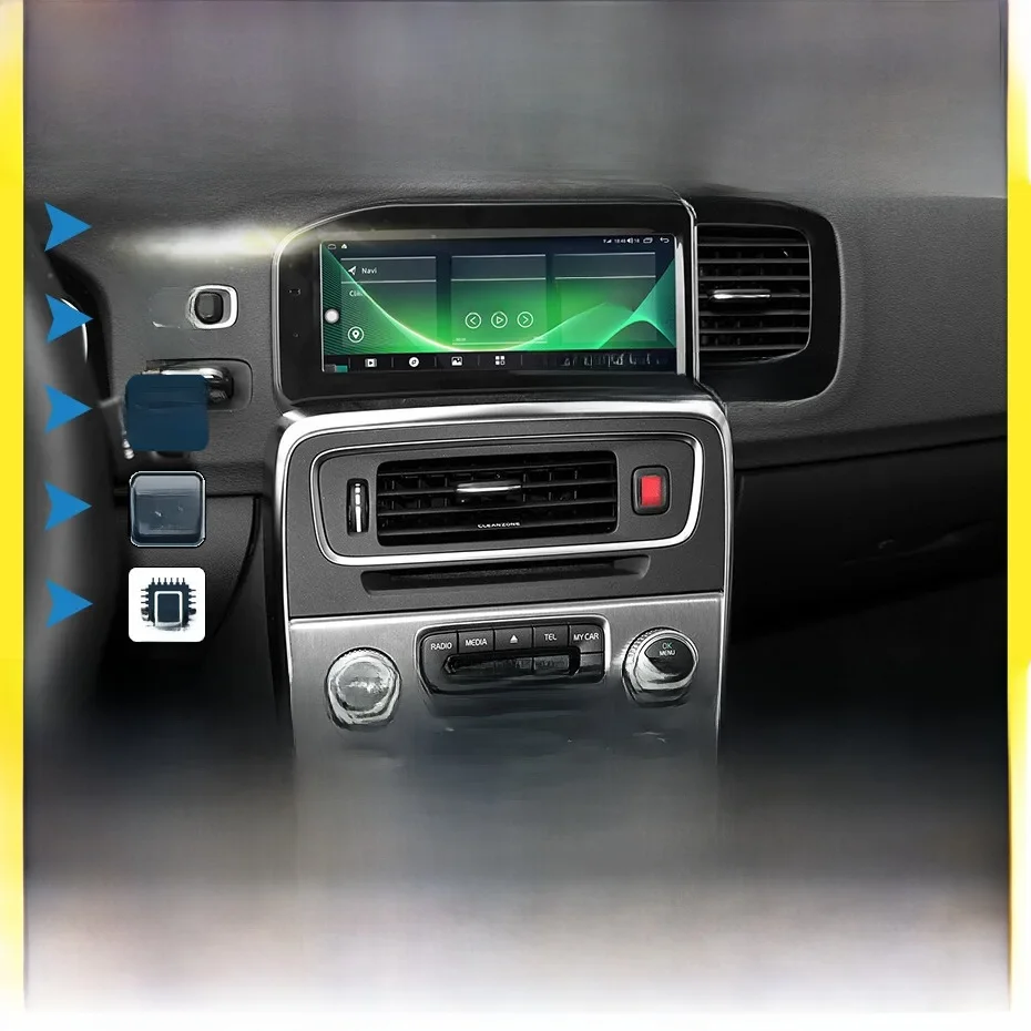 Dla Volvo S60 2011-2019 System Volvo+Android RHD LHD QCM6125 8-Core 8+256GB Nawigacja samochodowa CarPlay Radio samochodowe Odtwarzacz multimedialny — 2