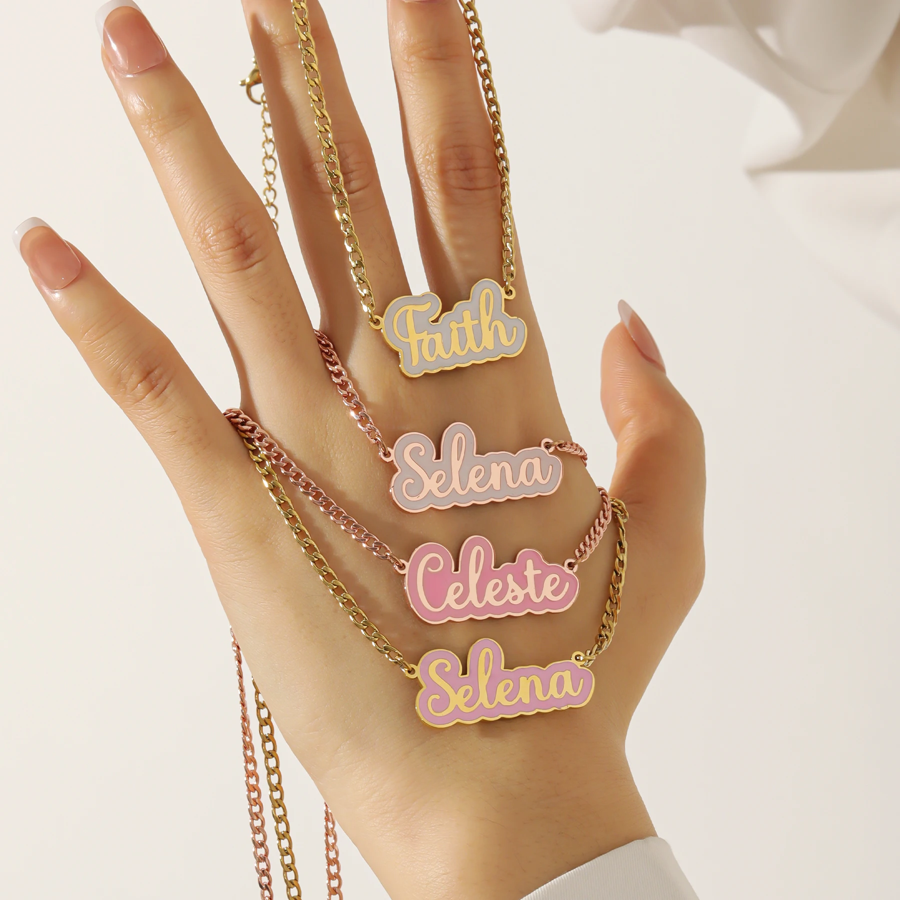 

Enamel Custom Necklace Custom Colorful Name Necklace Dopamine Name Necklace Barbie Name Jewelry Gift For Women Gift for Daughter