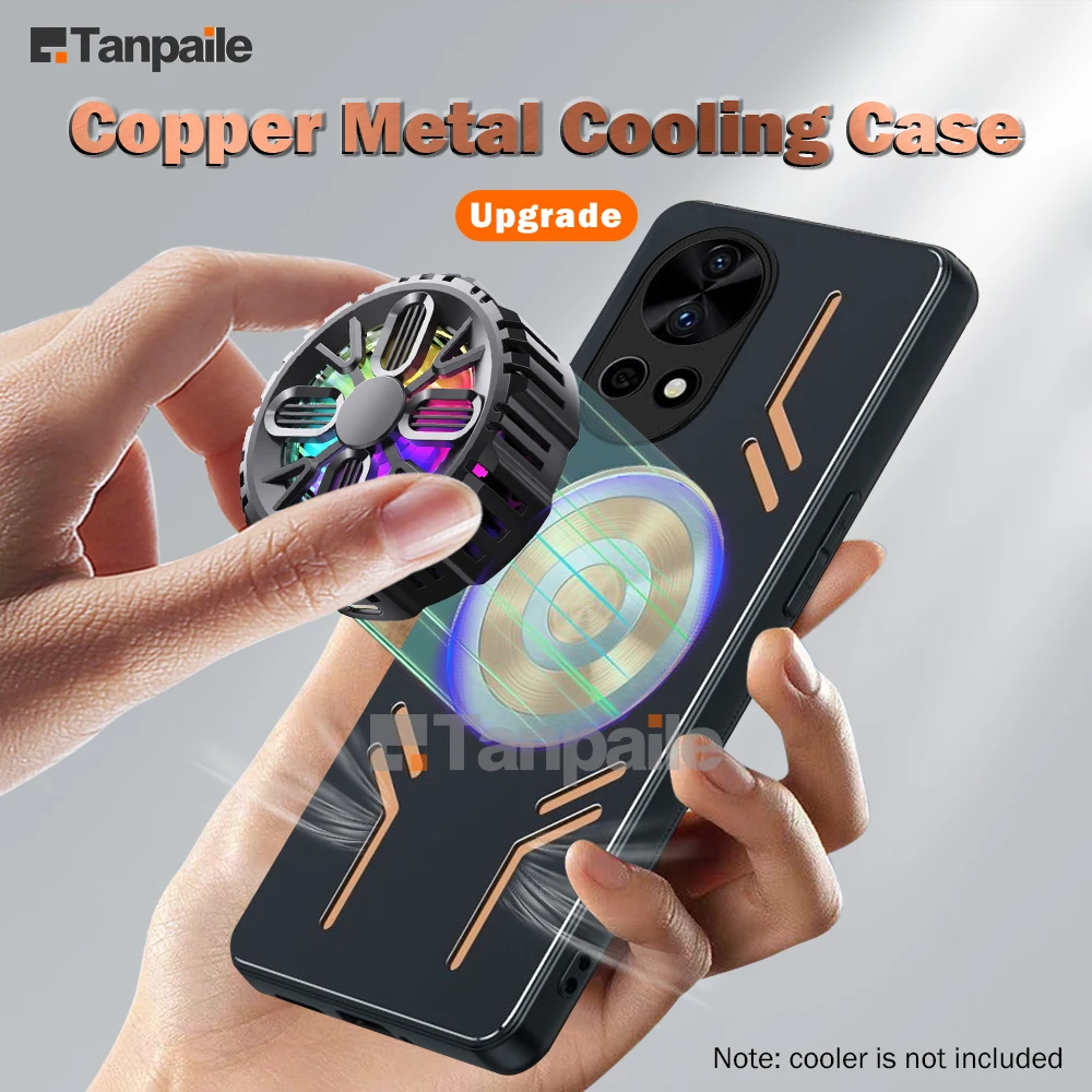 Tanpaile-Cooling Case For Huawei Nova 12 Pro Ultra 11 Case Shockproof Copper Metal Heat Dissipation Cover