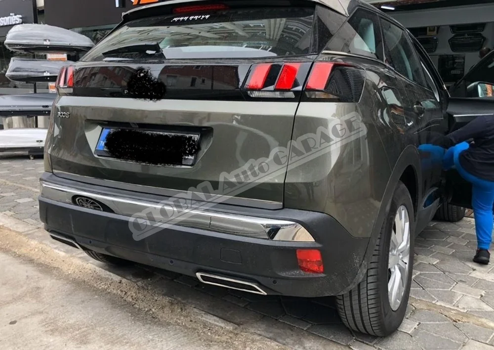 Dla Peugeot 3008 Chrome wydechowy chrom 2016 2017 2018 2019 2020 wysokiej jakości tylny dyfuzor wydechowy wygląd obrazu Ornament samochód Auto