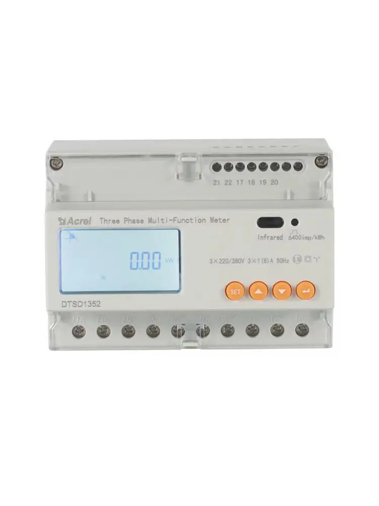 Acrel DTSD1352-CT Kwh 3 Phase Smart Power Meter With Split Core CTs & RS485 & Temperature measurement for Solar Inverter