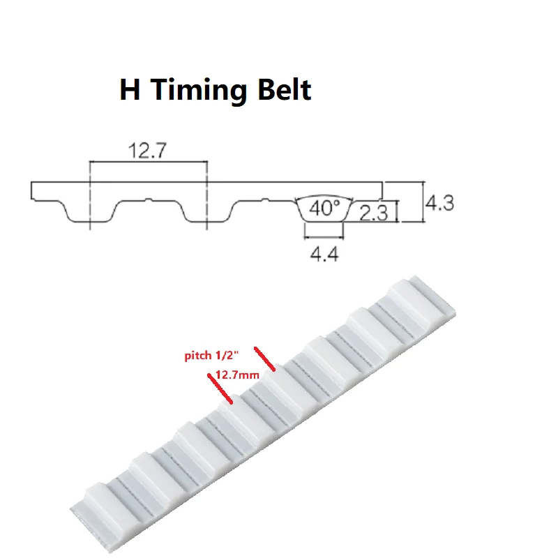 Customized H Tooth Belt Polyurethane Transmission Conveyor Timing Belt Closed Belt Steel Cord Width 075 100