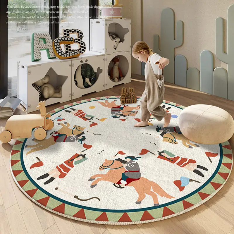 

Soft Round ABC Rug For Children's Room Nonslip Animal Alphabet Baby Kids Rug Carpet For Nursery Playroom Bedroom Kids Room Decor