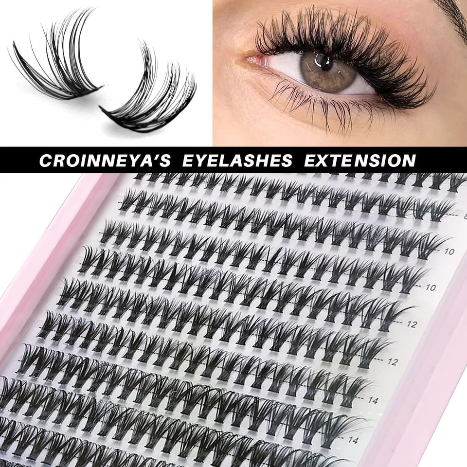 Pestañas Individuales Esponjosas y Gruesas DIY, Racimos, Voluminosas, Esponjosas, Wispy, Ojo de Gato, Ultra-Naturales, Suaves y Livianas 3