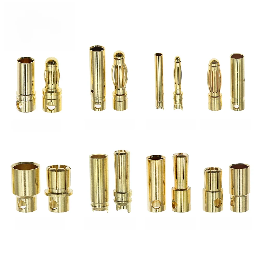 2mm 3mm 3.5mm 4mm 5mm 5.5mm 6mm 8mm RC batterie plaqué or balle fiche banane haute qualité mâle femelle balle connecteur banane