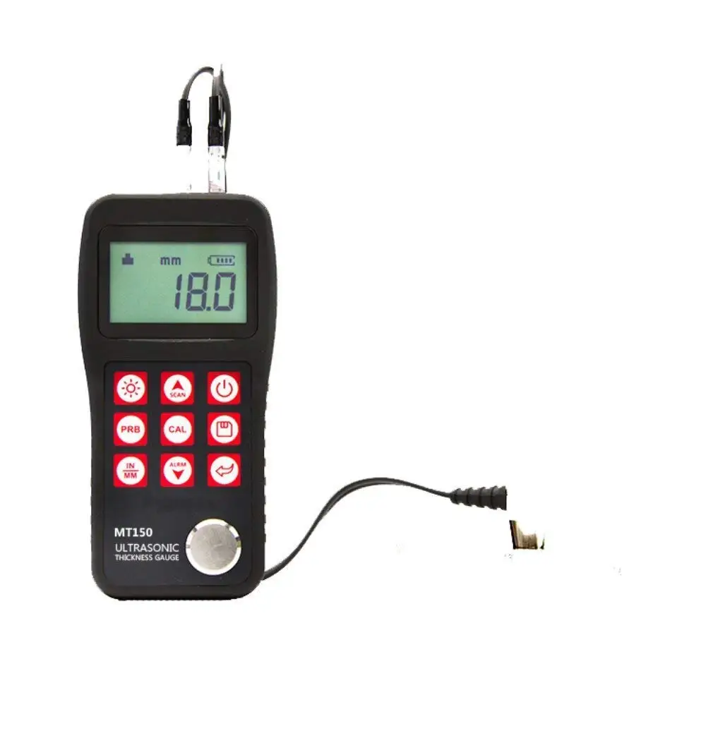 Digital Ultrasonic Thickness Gauge Measuring Range 0.75-300mm for Metal Aluminum Copper EL Backlight