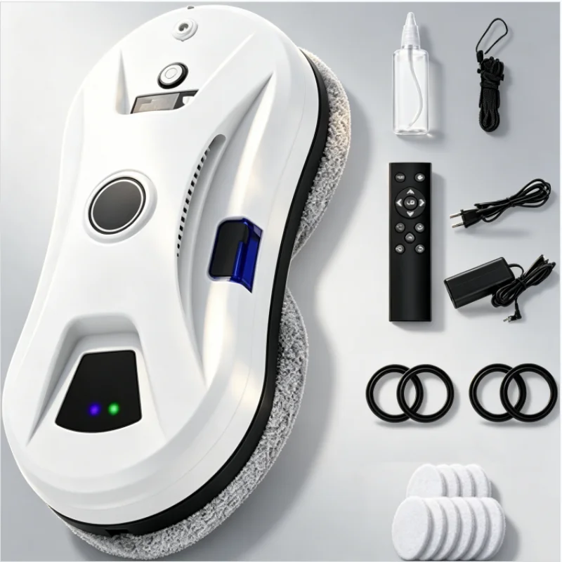 Robot de nettoyage de vitres intelligent, 5600PA, forte aspiration, pulvérisation automatique d'eau, anti-chute, télécommande, navigation intelligente, nettoyeur de vitres domestique