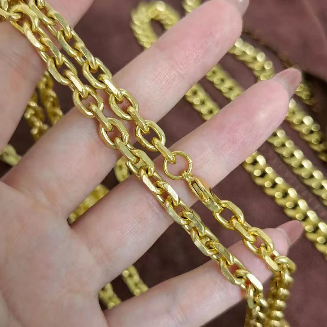 Solid Titanium 7mm Anchor Chain Necklace Men's Nautical Link