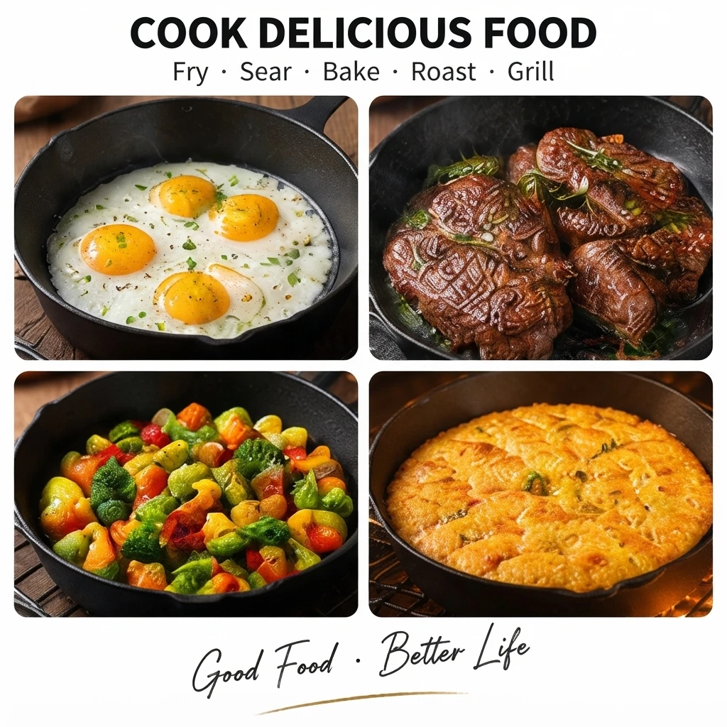 3pcs Cast Iron Skillet Set – 5.91/7.87/9.84