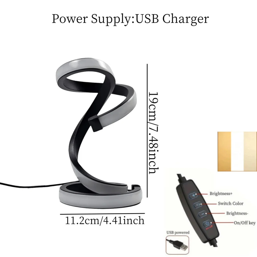 1PC unique creative desk lamp, USB power supply - three-tone light, suitable for bedroom study living room office