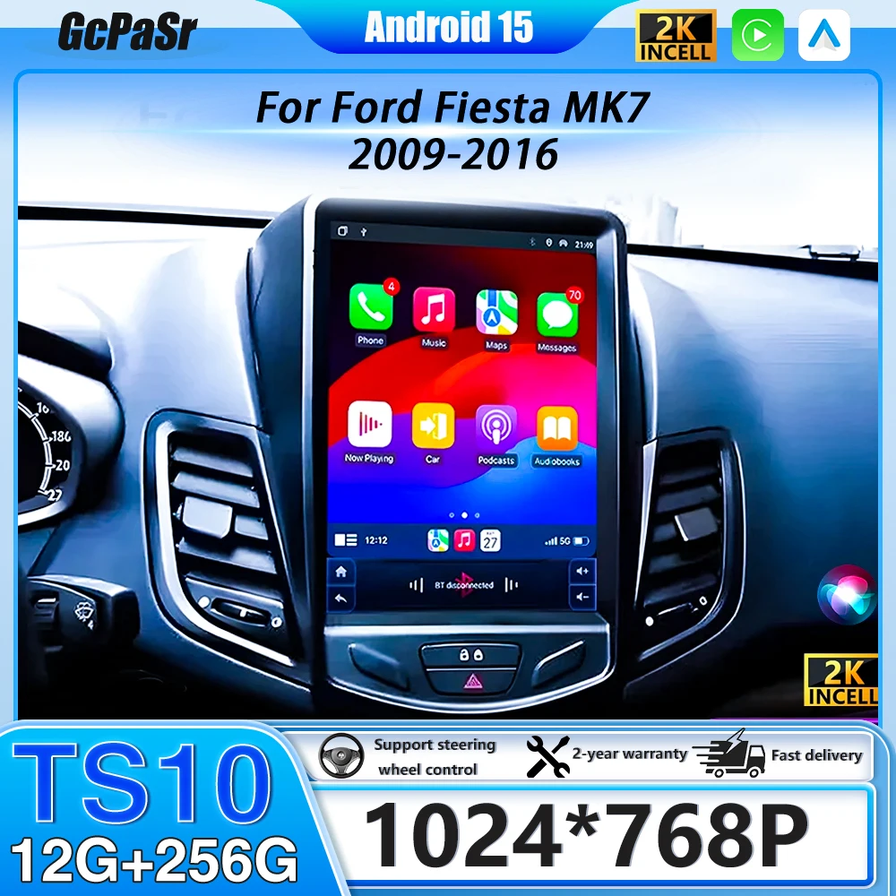 Wireless Android Auto Carplay Car Radio For Ford Fiesta MK7 2009-2016 Head Unit  MultimediaGPS Video Navigation Carplay