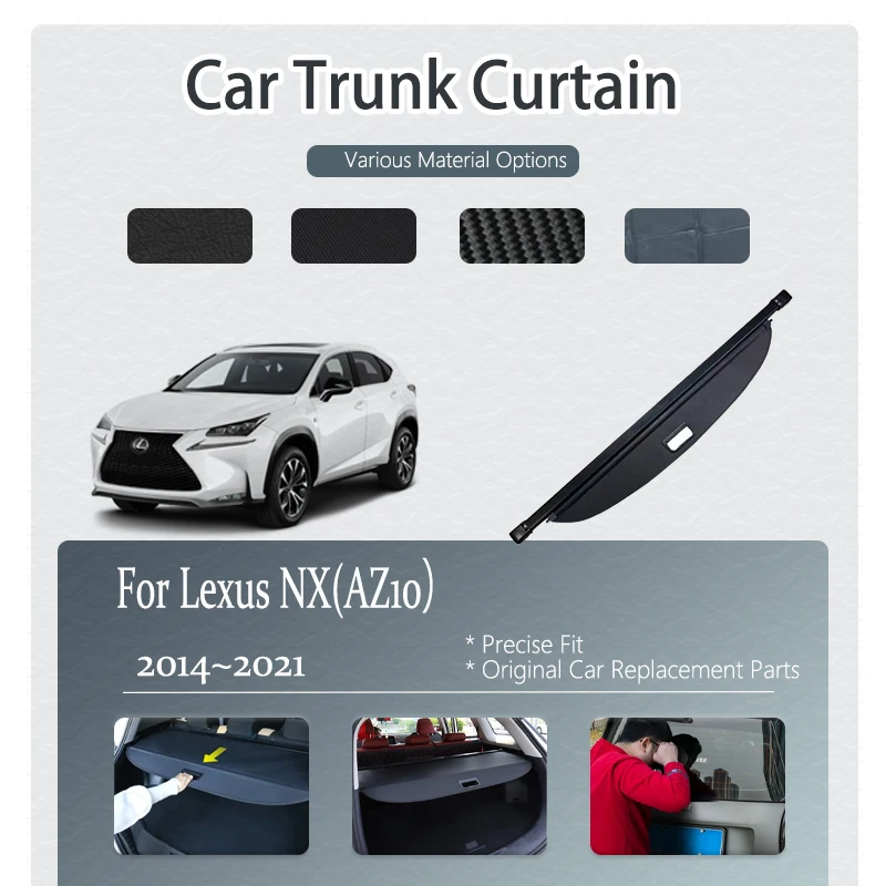 Car Trunk Luggage Curtain Cover For Lexus NX 2014~2021 NX300 NX300h 200 Retractable Trunk Rack Partition Shelter Car Accessories