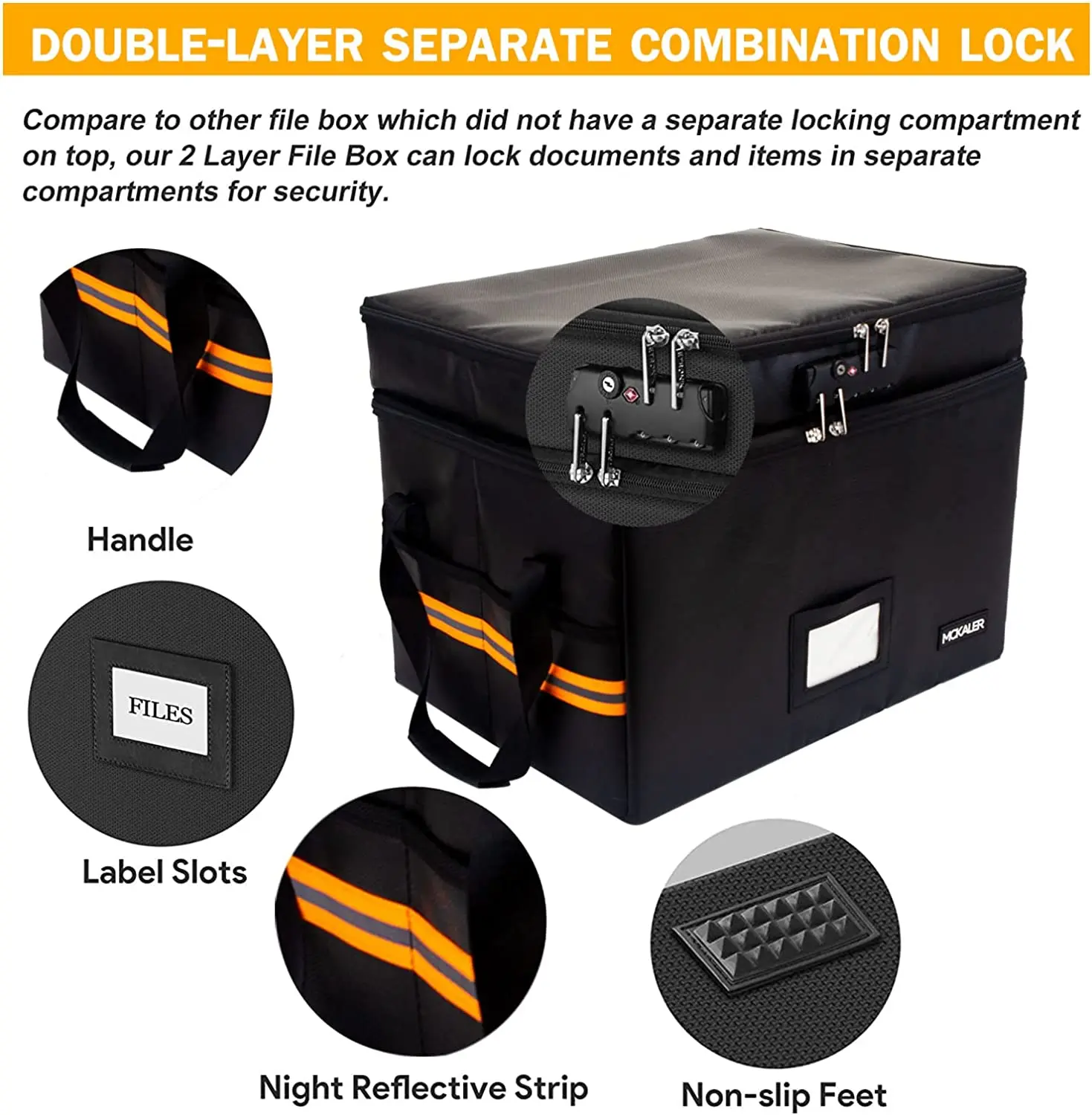 Samerd Locking Fireproof Document Organizer – Portable File Storage Box with Secure Handle for Office Use