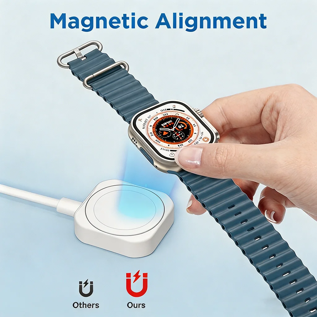 TIMESS Magnetic USB A TYPE-C Fast Watch Charger For IPhone Watch Series Ultra 11 10 9 8 7 6 Cable Charging For IWatch 4 3 2 1 SE image 4