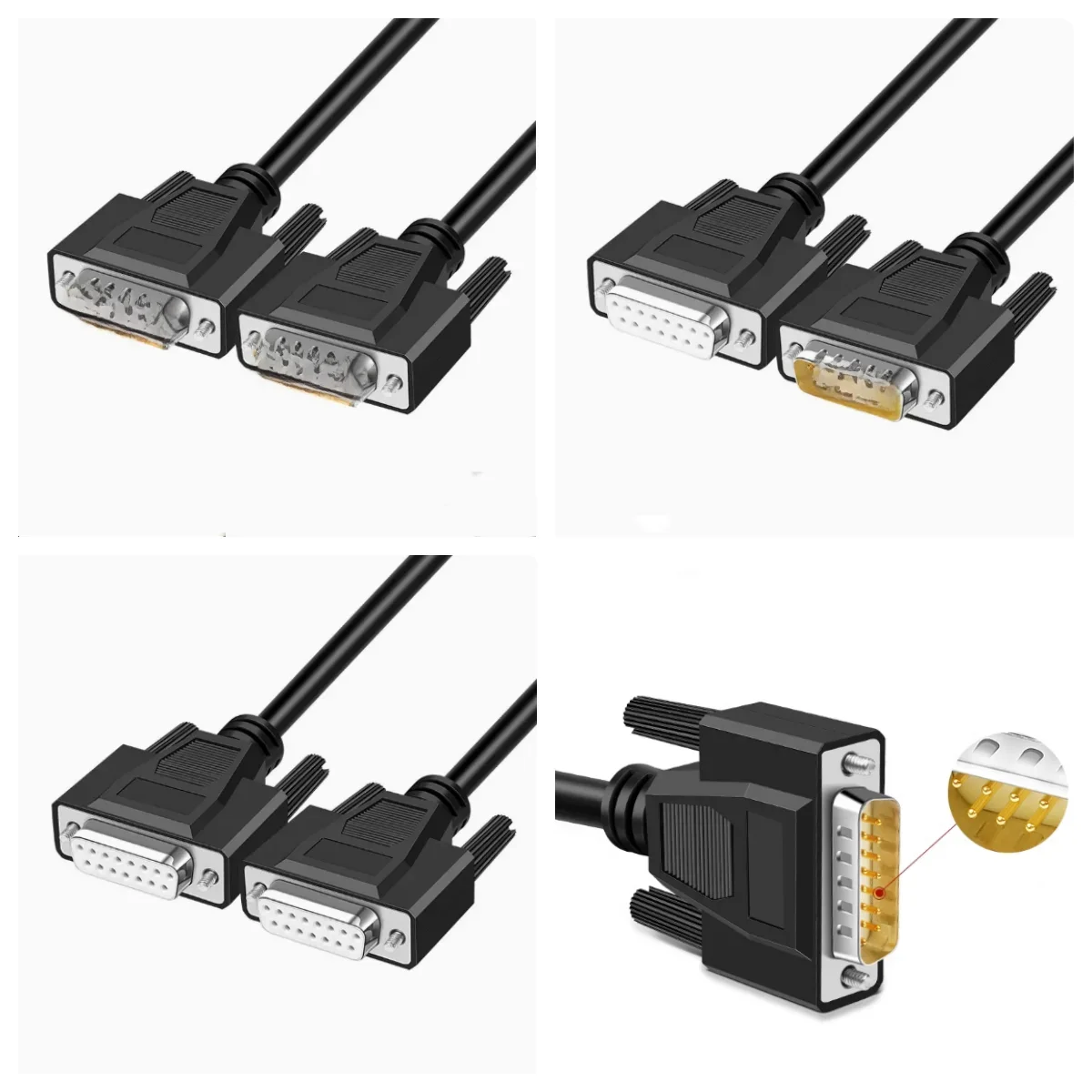 Kabel do transmisji danych DB15 DB15 Złącze męskie na żeńskie 15-pinowe 2 rzędy 15-pinowego portu szeregowego Kabel równoległy — zdjęcie produktu 7
