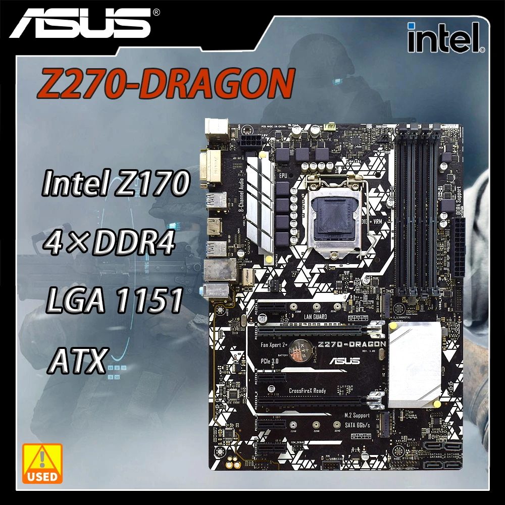 

Asus Z270-DRAGON Used Motherboard for PC Desktop Intel Z270 Chipset LGA 1151 Socket Support 4xDDR4 64GB PCI-E 3.0 SATA 3 M.2