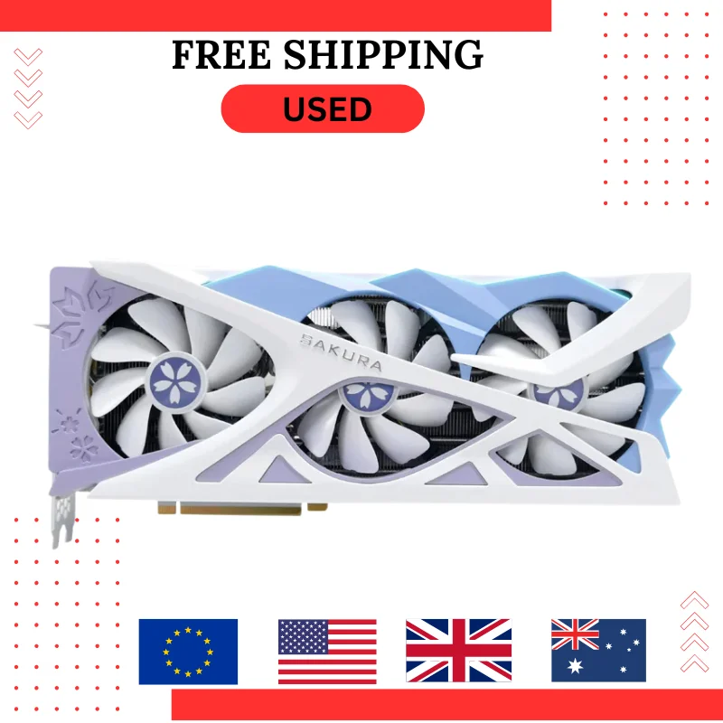 Б/У Видеокарта Yeston Nvidia GeForce RTX4070 Super-12G D6X FBVDD2 192 бит 16 PIN*1 Видеокарта GDDR6X GPU 비디오 카드 Для 7800