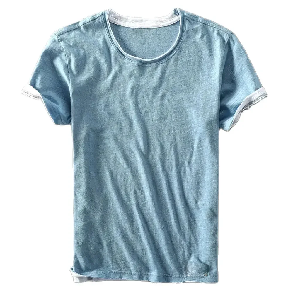 Männer Sommer Mode Marke Japan Stil Bambus Baumwolle Einfarbig Kurzarm T-shirt Männlichen Casual Einfache Dünne Weiße T-shirts