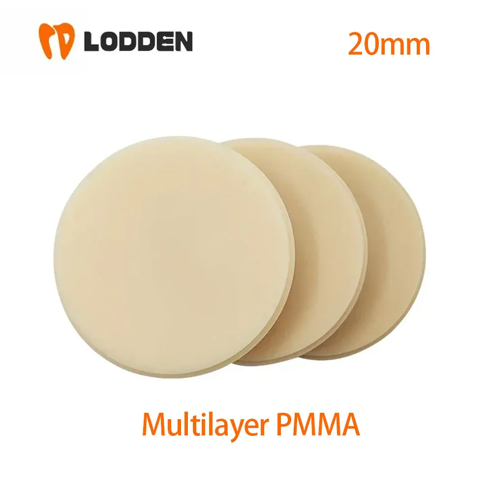 LODDEN 5pcs Dental Lab Materials Multilayer PMMA Blocks Resin Disc for CAM/CAD Open System 98mm Vita16