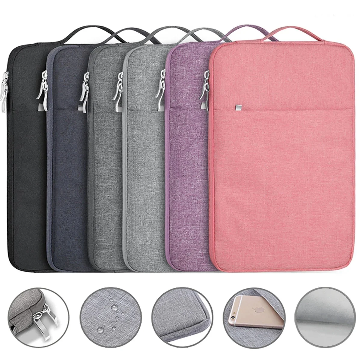 Przenośna torba na laptopa Miękka pokrywa 11 12 13 14 15 15,6 16 cali dla Macbook Huawei Xiaomi HP Dell Lenovo Torba na laptopa — zdjęcie produktu 7