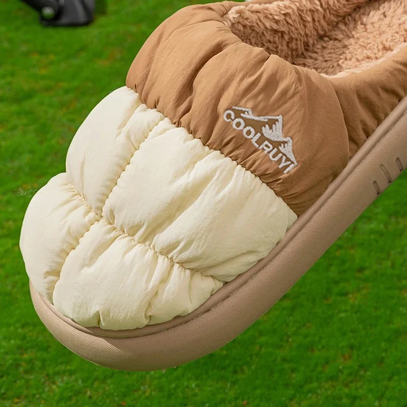 ZUOFU Wasserdichte, warme Hausschuhe mit dicker Sohle und Plüschfutter für Damen, Herren und Paare, rutschfest, in verschiedenen Farben, für den Innen- und Außenbereich, ideal für den Winter. – Detail 11