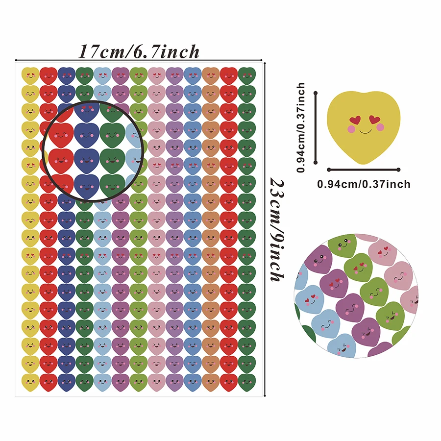 1170 Pcs Mini Heart Face Stick - Art Craft Journals 评论和价格